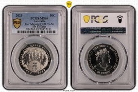 2023 50C Her Majesty QEII Cu-Ni Six Effigies MS69