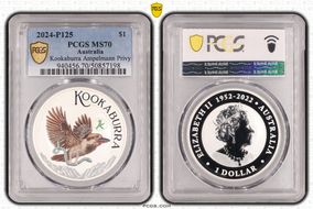 2024-P125 $1 Kookaburra Ampelmann Privy Colorized MS70