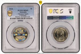 2024 $1 Olympic Team Colorized MS69