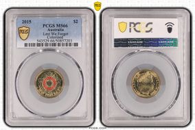 2015 $2 Lest We Forget Colorized MS66