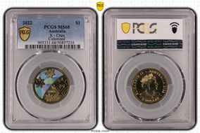 2022 $1 Great Aussie Coin Hunt - 'X' Crux - Colorized MS68