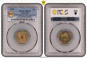 2015 $2 Remembrance Day Colorized In Flanders Fields MS65