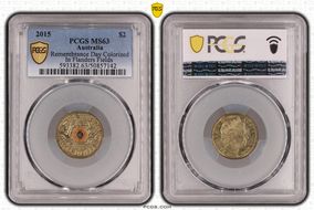 2015 $2 Remembrance Day Colorized In Flanders Fields MS63