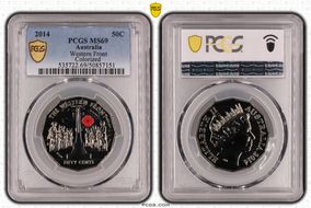 2014 50C Western Front Colorized MS69