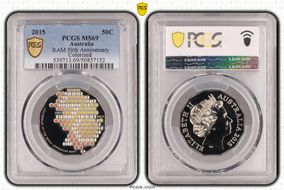 2015 50C RAM 50th Anniversary Colorized MS69