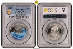 2023 50C Humpback Whale Colorized Antarctic Territory MS69