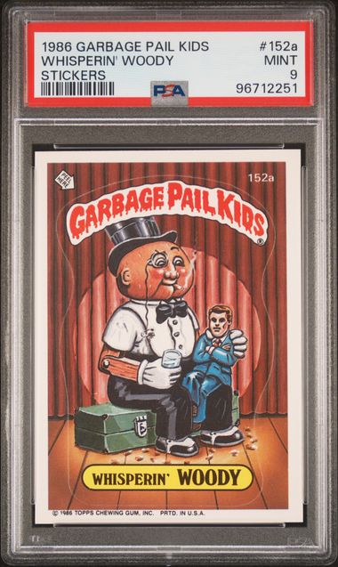 1986 Topps GARBAGE PAIL KIDS STICKERS STICKERS #152A Whisperin' Woody front