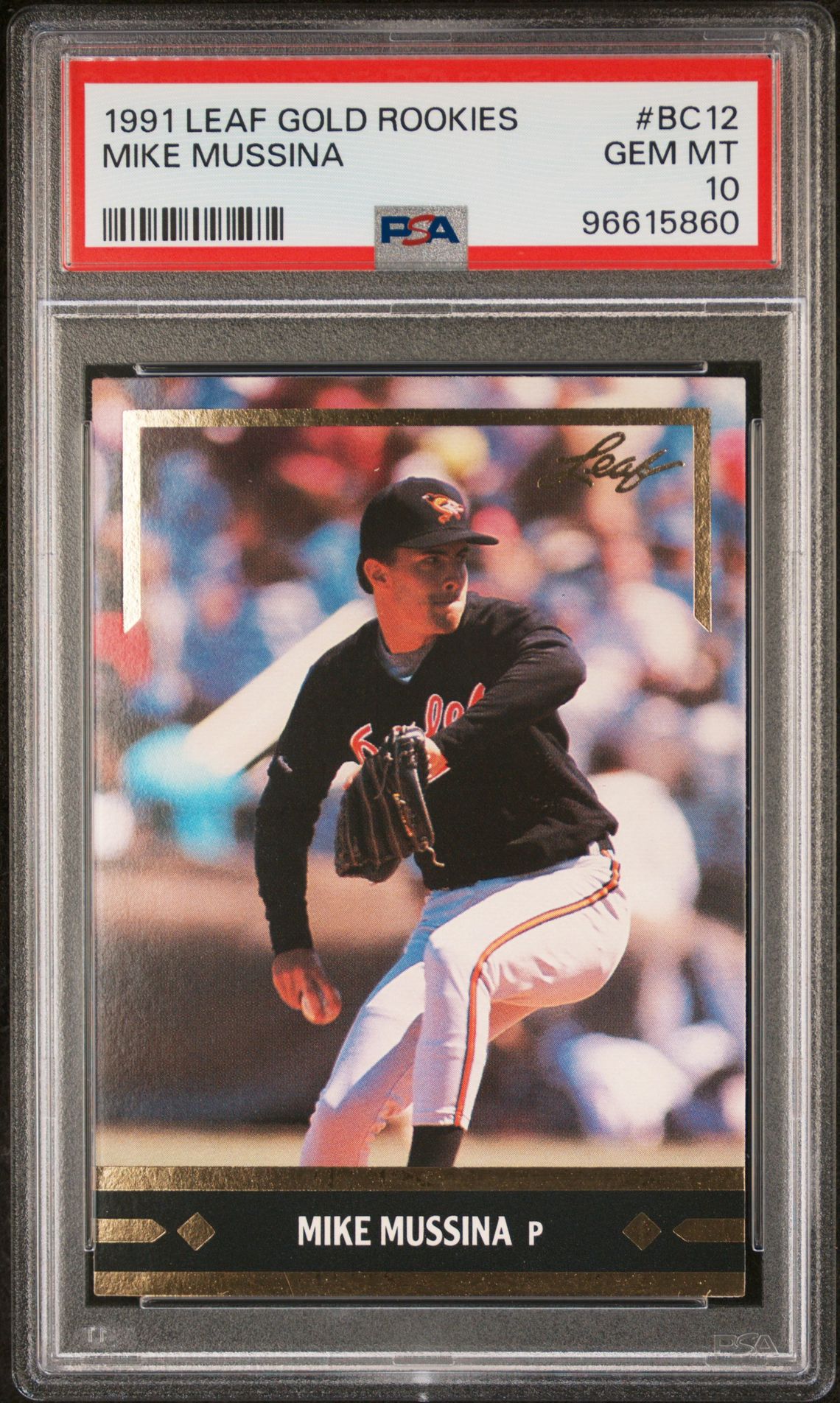 1991 Leaf LEAF GOLD ROOKIES #BC12 Mike Mussina front