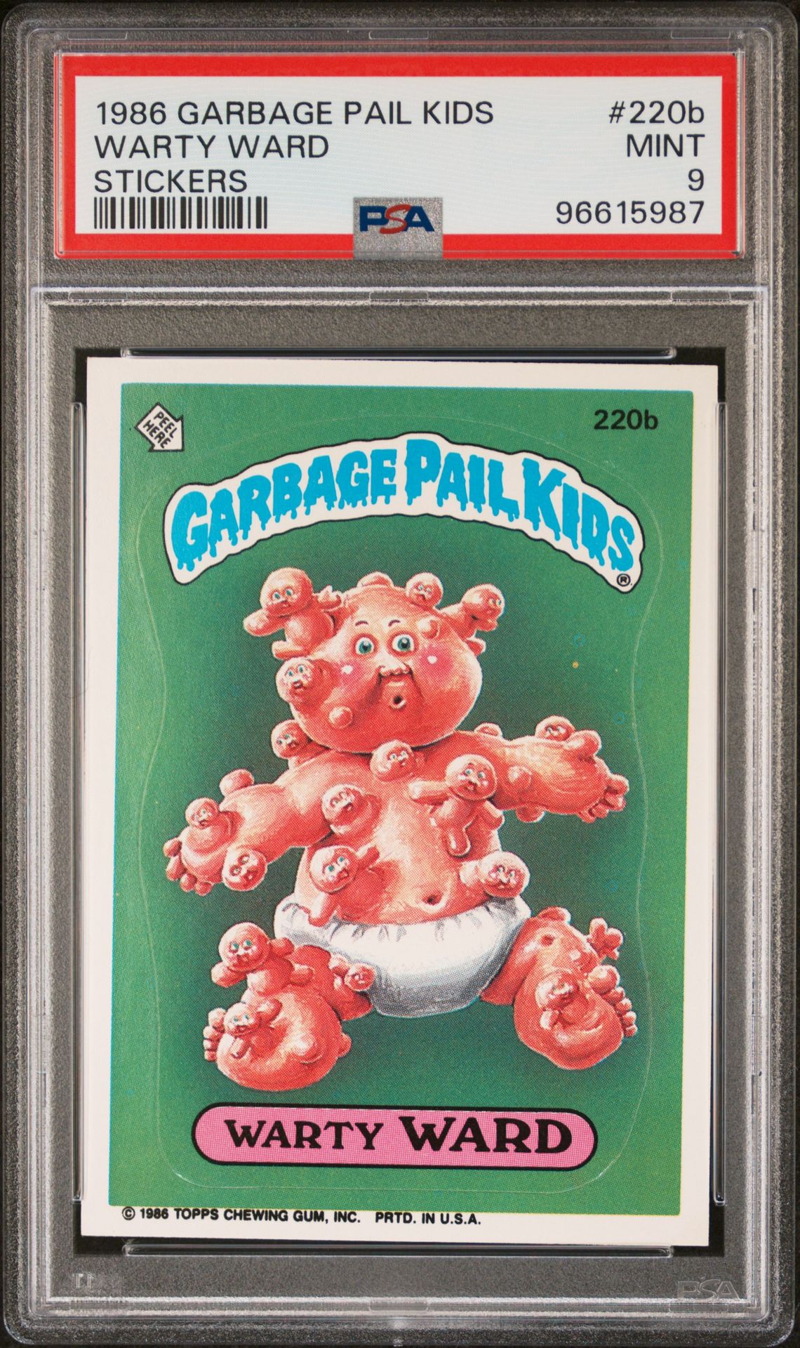 1986 Topps GARBAGE PAIL KIDS STICKERS #220B Warty Ward front
