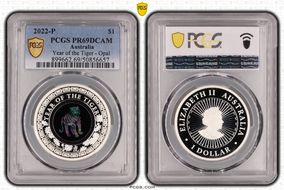 2022-P $1 Year of the Tiger Opal  Ag PR69DCAM
