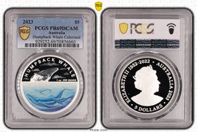 2023 $5 Humpback Whale Colorized PR69DCAM