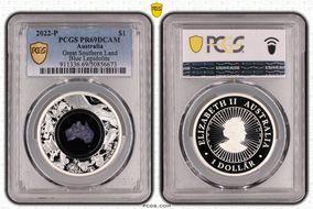 2022-P $1 Great Southern Land Blue Lepidolite PR69DCAM