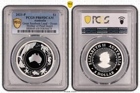 2021-P $1 Great Southern Land - Ocean Mother of Pearl Insert PR69DCAM