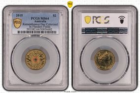 2015 $2 Remembrance Day Colorized In Flanders Fields MS64