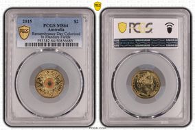 2015 $2 Remembrance Day Colorized In Flanders Fields MS64