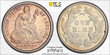 1874 10C Arrows, F-112 AU50