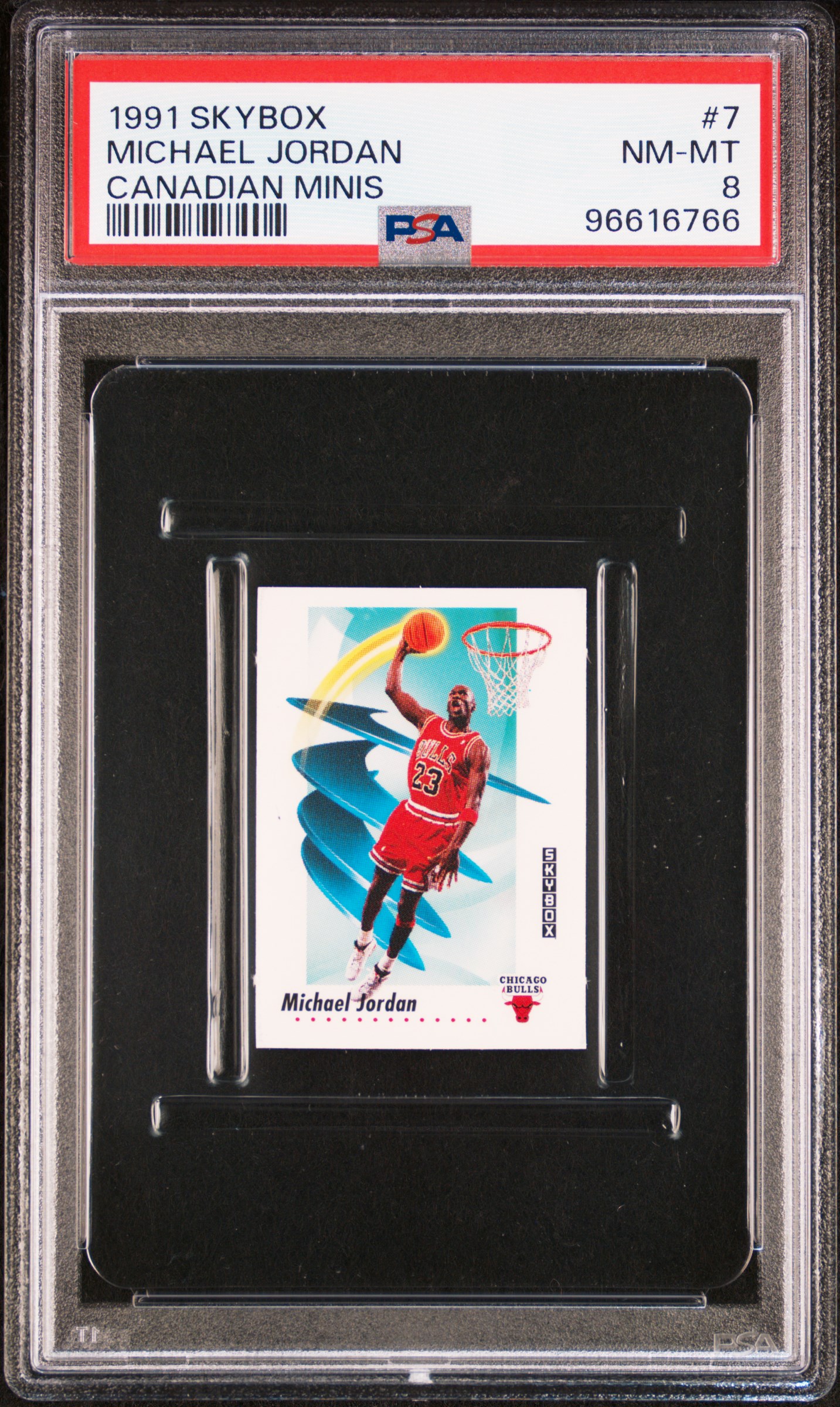 1991 Skybox Canadian Minis Michael Jordan #7 (Canadian Minis) Nm-Mt 8 front