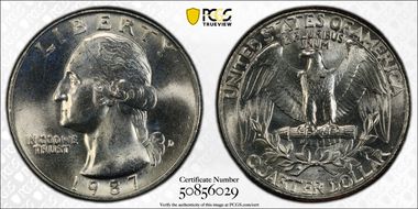 1987-D 25C MS65