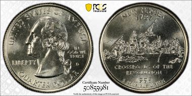 1999-D 25C New Jersey MS66