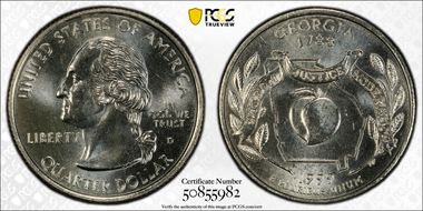 1999-D 25C Georgia MS65