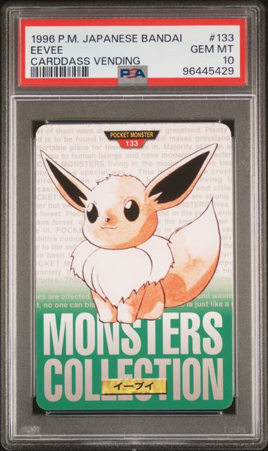 Eevee card PSA 10, cert 96445429