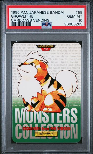 Growlithe card PSA 10, cert 96806269