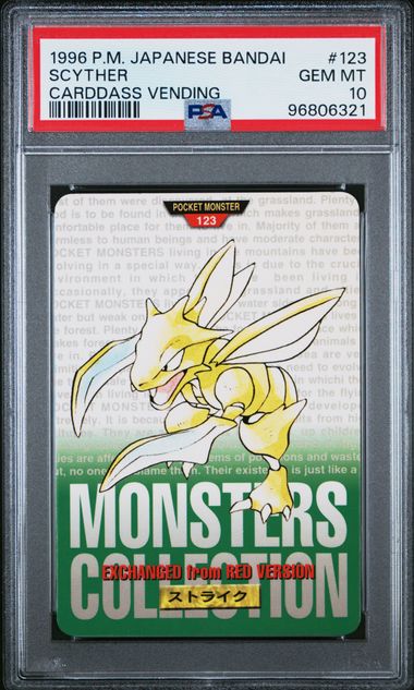 Scyther card PSA 10, cert 96806321