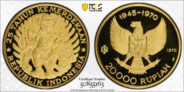 1970 20000 R 25th Ann. Independence PR67DCAM