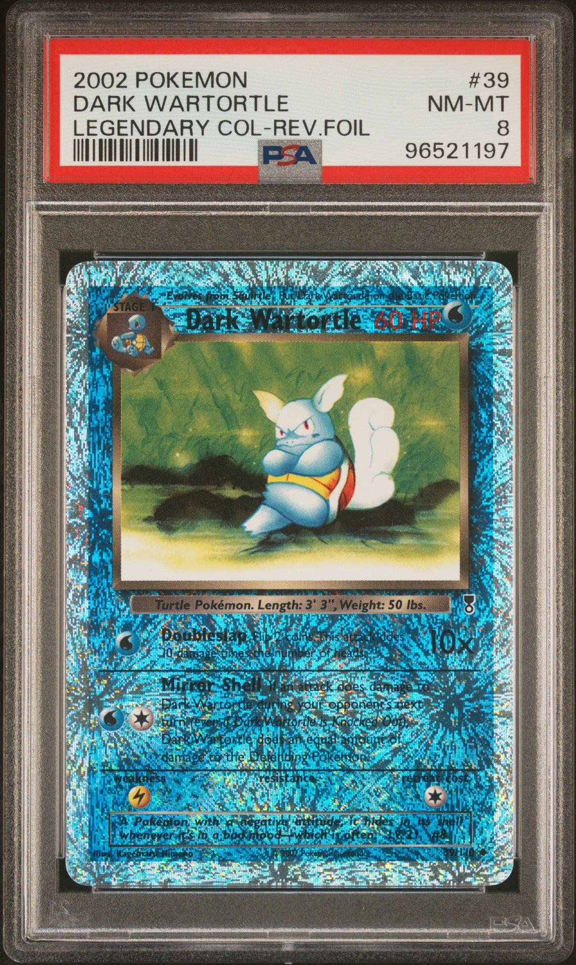 2002 Pokemon Foil #39 Dark Wartortle front