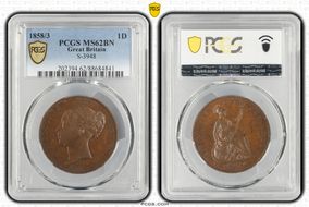 1858/3 1D S-3948 MS62BN