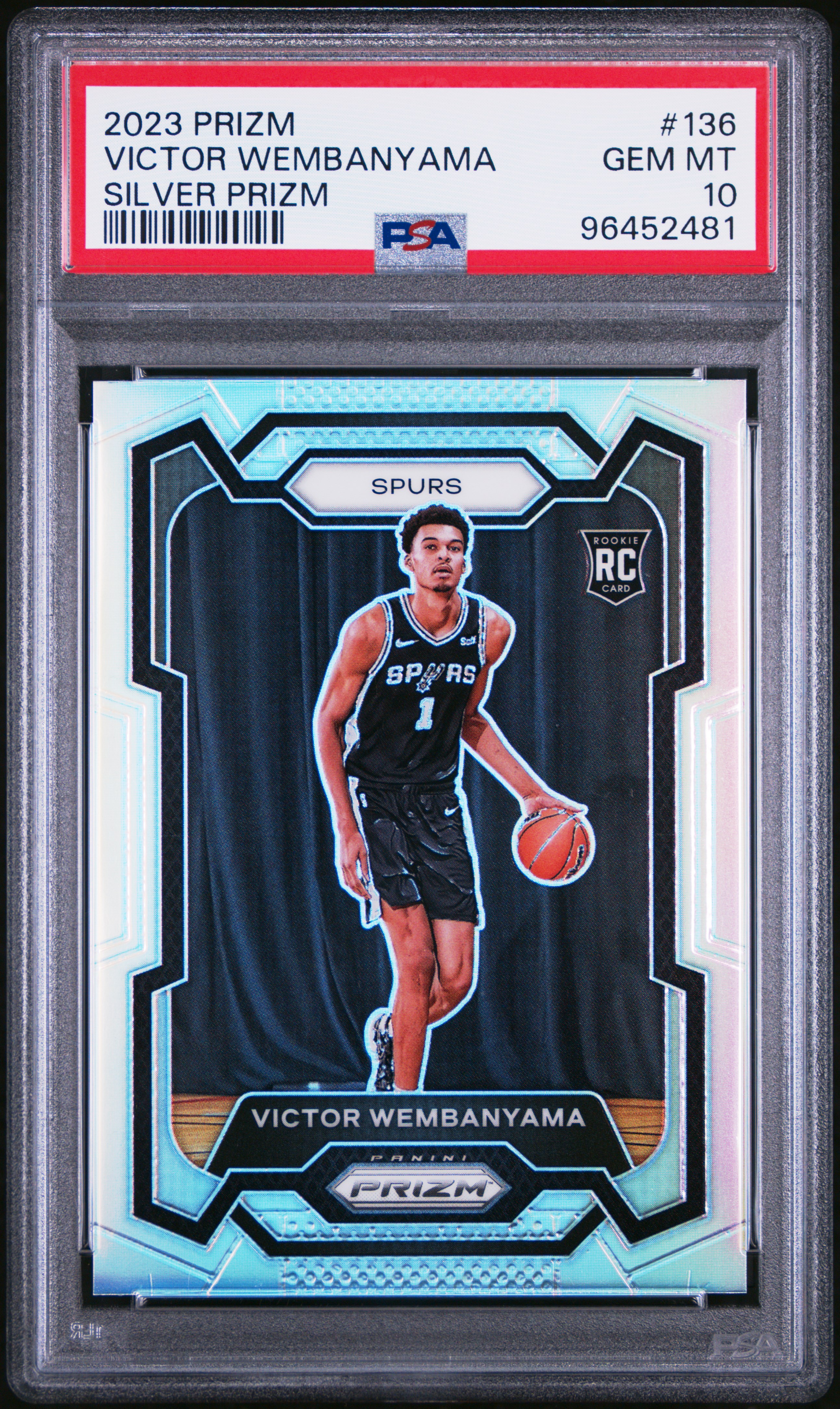 2023 Panini Prizm Victor Wembanyama #136 (Silver Prizm) Gem Mt 10 front