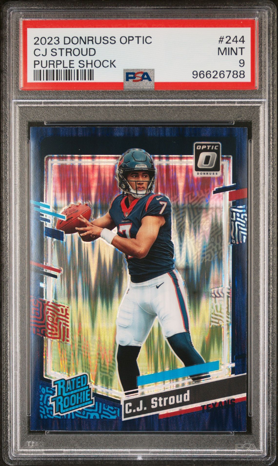 2023 Panini Donruss Optic Cj Stroud #244 (Purple Shock) Mint 9 front