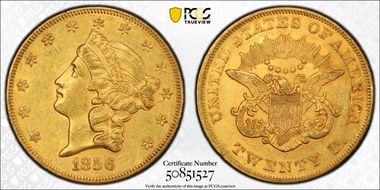 1856 $20 AU55