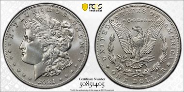 2021-D $1 Morgan Dollar 100th Anniversary First Strike MS69