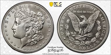 2021-D $1 Morgan Dollar 100th Anniversary First Strike MS69