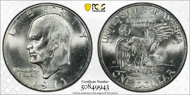 1971-S $1 Silver MS66