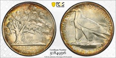 1935 50C Connecticut MS66