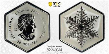 2023 $20 Snowflake Reverse Proof PR69