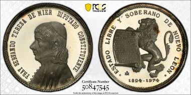 1974-Mo Medal Servando Teresa de Mier Ag MS66