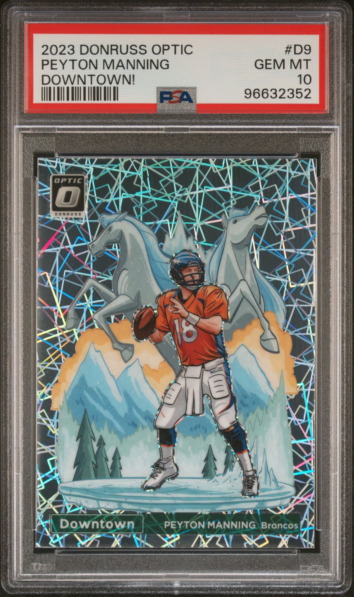 2023 Panini Donruss Optic Downtown! Peyton Manning #D9 Gem Mt 10 front