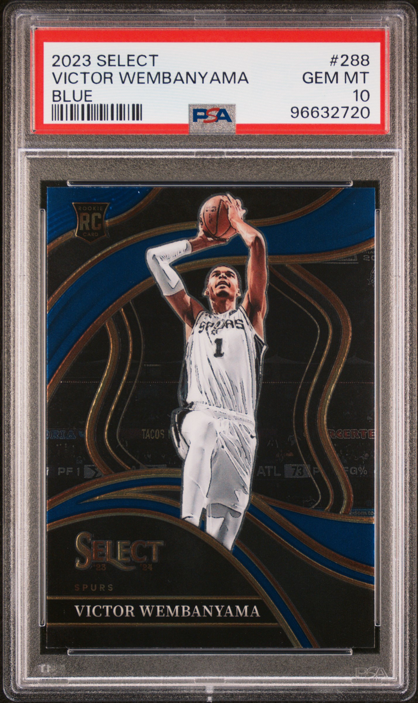 2023 Panini Select Victor Wembanyama #288 (Blue) Gem Mt 10 front
