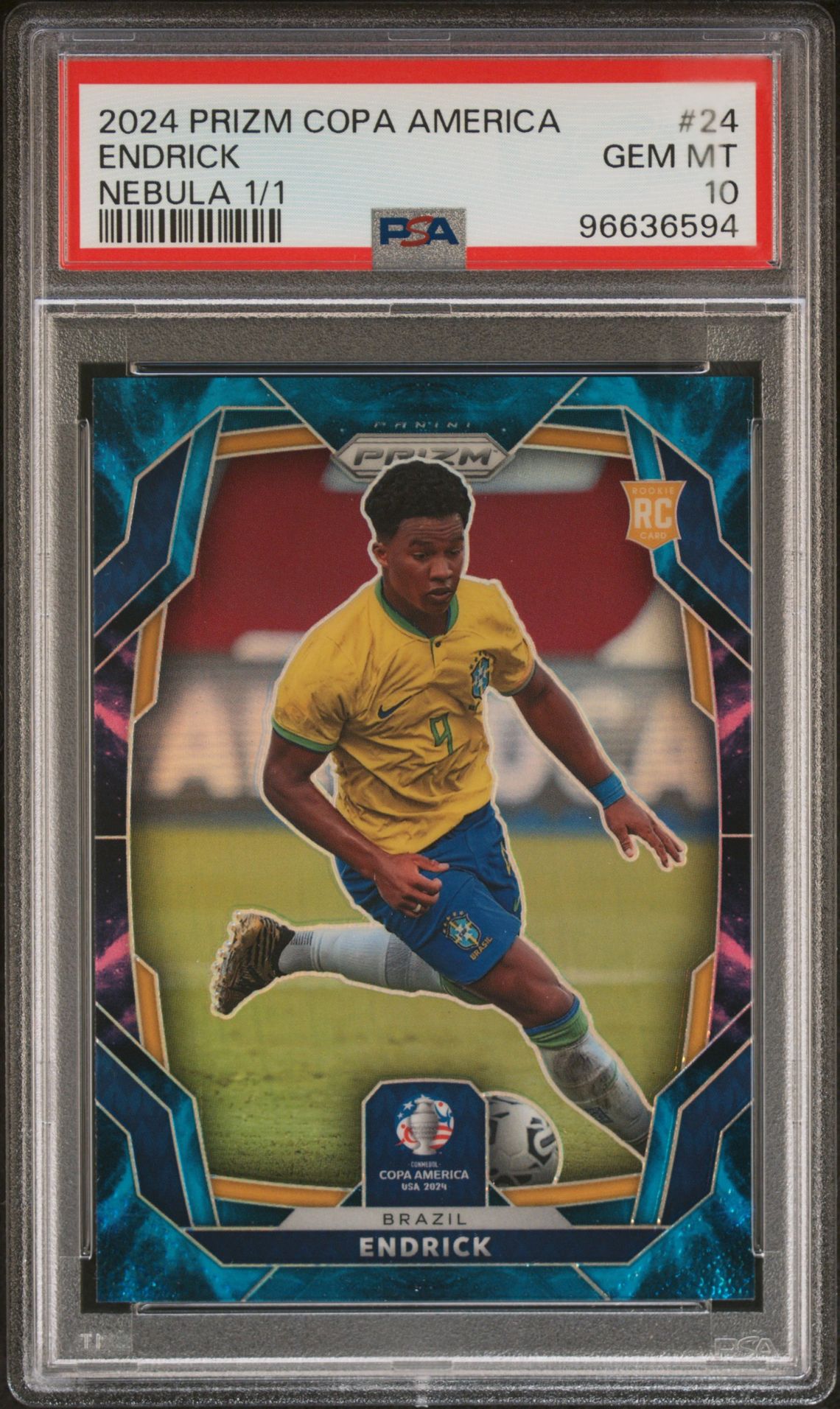 2024 Panini PANINI PRIZM CONMEBOL COPA AMERICA NEBULA 1/1 #24 Endrick front