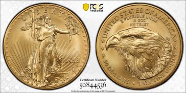 2022-W $50 Burnished Gold Eagle SP70