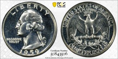 1959 25C FS-102, Doubled Die Obverse PR65