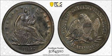 1846 50C Tall Date N1