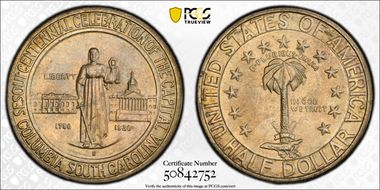 1936-S 50C Columbia MS66