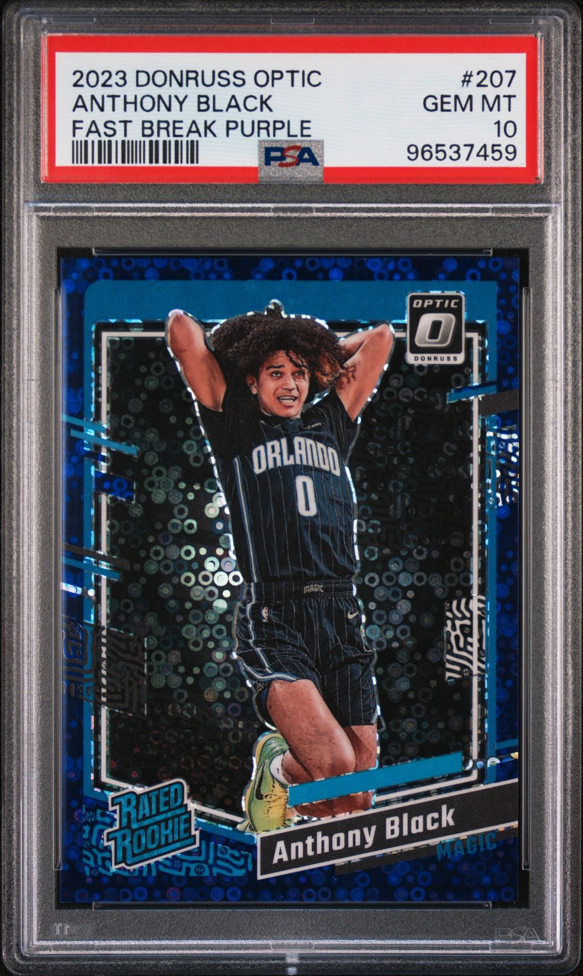 2023 Panini PANINI DONRUSS OPTIC FAST BREAK PURPLE #207 Anthony Black front