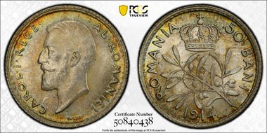 1914 50 Bani Brussels MS65