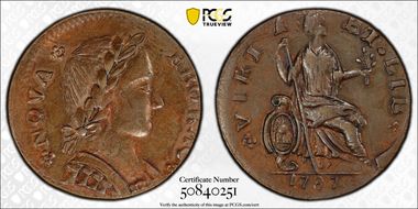 1787 1/2P Nova Eborac, Seated Right MS64BN
