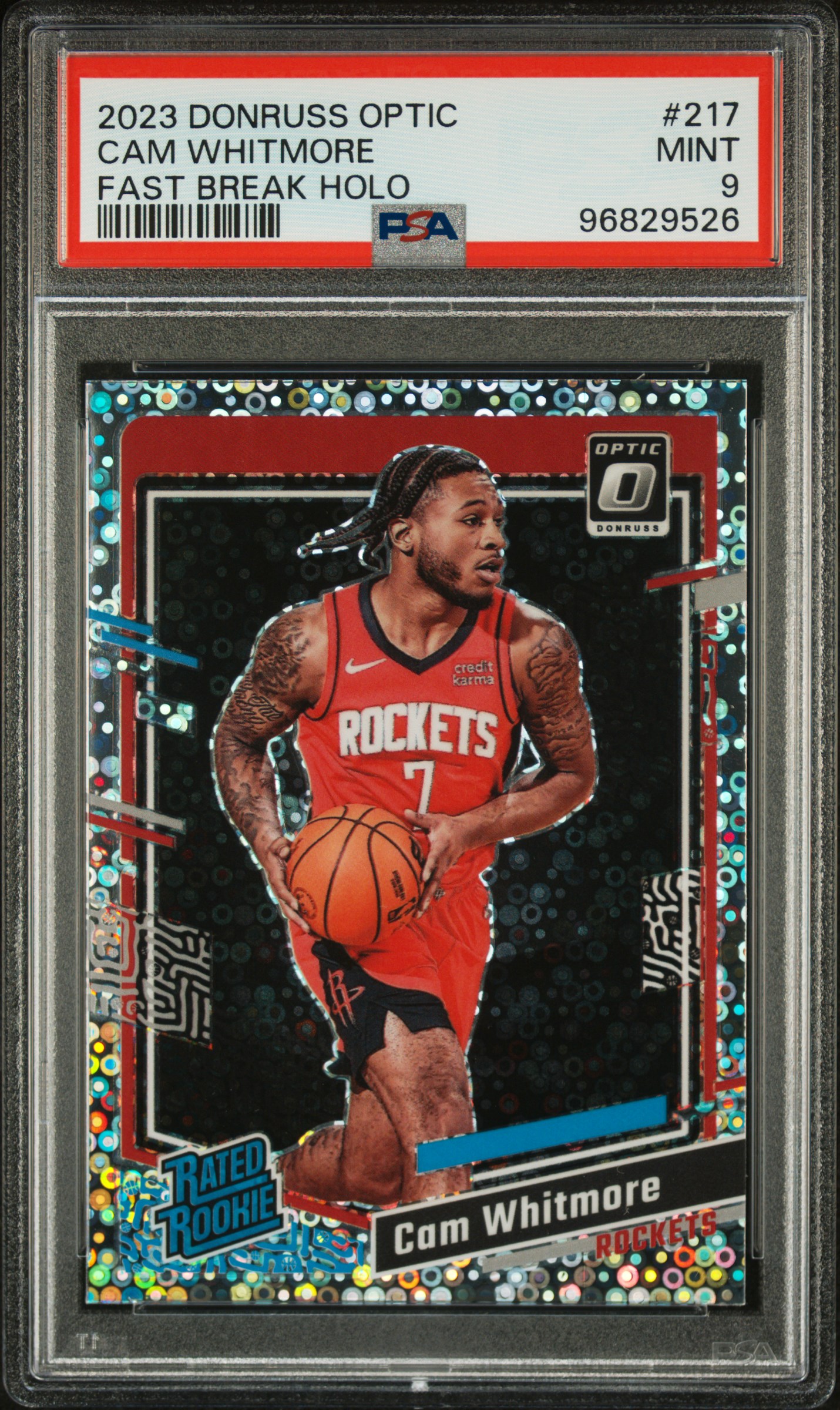 2023 Panini Donruss Optic Cam Whitmore #217 (Fast Break Holo) Mint 9 front